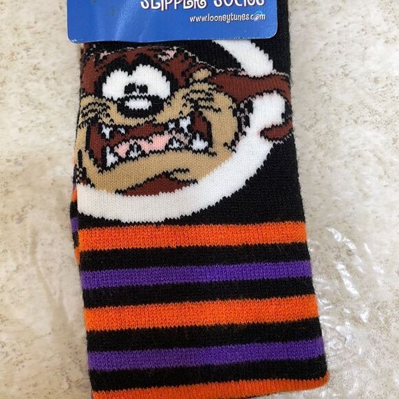 NEW WITH TAGS‎ LOONEY TUNES TASMANIAN DEVIL SLIPPER SOX - Picture 3 of 4